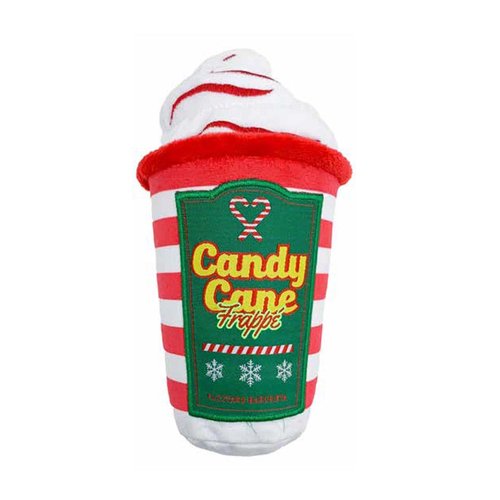 Fuzzyard Christmas Holiday Themed Coffee Drink Plush Dog Toy (Candy Cane Frappe & Candy Cane)