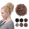 JUVABUN Curled Clip in Hair Buns -Reddish Blonde| Hair Bun Maker | Hair Buns Hair Piece| Curled Hair Bun Scrunchie | Everyday Wear | Washable & Realistic|Hair Bun Clip - Reddish Blonde