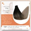 Full Shine Black Ombre Tape in Hair Extensions Human Hair 50 Gram Skin Weft Tape Hair Extensions Human Hair 18 Inch Black To Blonde Tape in Hair Extensions 1B/18 Balayage Seamless Tape Hair 20 Pcs