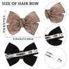 AHONEY 1Pack Gold Hair Clips Rhinestone Hair Bows for Women Hair Bow Clip, Hair Bling Glitter Hair Clips Sparkly Barrettes for Women Girls Gold Hair Accessories Christmas Gift