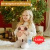 ZPIUU Dog Weighted Stuffed Animals for Kids, Weighted Dog Plush 16", Brown Puppy Plushies Pillow Toy 1.5lbs