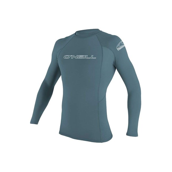 O'NEILL Men's Basic Skins 50+ Long Sleeve Rash Guard, Dusty Blue, L