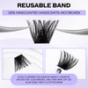 Lash Clusters DIY Eyelash Extensions C/D Curl Wide Stem Cluster Lashes 8-16mm Mixed Length Individual Lashes Wispy and Soft Cluster Eyelashes Matte Black Lashes Extensions for DIY(Volume-0.07D, 8-16mm Mixed)