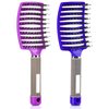 Wet Hair Brush Detangling Brush for Wet & Dry, Detangler Brush for Blow Drying, Curved Vented Wet Hair Brushes for Women Kids, Detangling Brush for Wet Dry 2 Pack (Purple+Blue)…