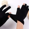 Luwint Touch Screen Thin Knit Gloves - Index Finger and Thumb Fingerless Mitten Fingerless Gloves for Youth Photography, Writing, Driving, Cycling (Black)
