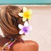 WHAVEL 6PCS Flower Claw Clips Hawaiian Flower Hair Clips Strong Hold Claw Clips for Thick Hair Summer Cute Hair Clips Beach Hair Accessories for Women (C)