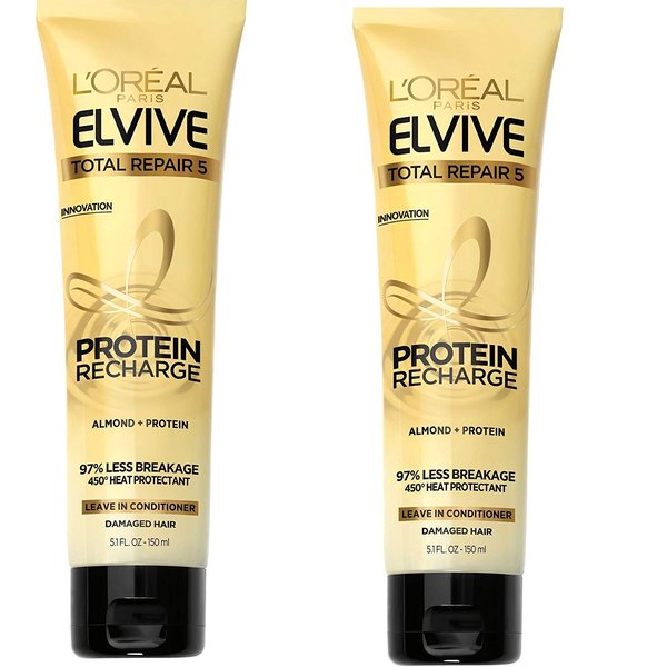L'Or?al Elvive Total Repair 5 Protein Recharge Leave-in Conditioner, 5.1 fl. oz (Pack of 2)