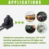 EPLZON KP-107 Waterproof Push Button Switch 12V ON/Off SPST Switch with 4.5''Lines for Motorcycle/Car(Pack of 5pcs,Black)