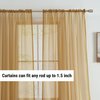 HLC.ME Gold Sheer Voile Window Treatment Rod Pocket Curtain Panels for Bedroom and Living Room (54 x 84 inches Long, Set of 2)