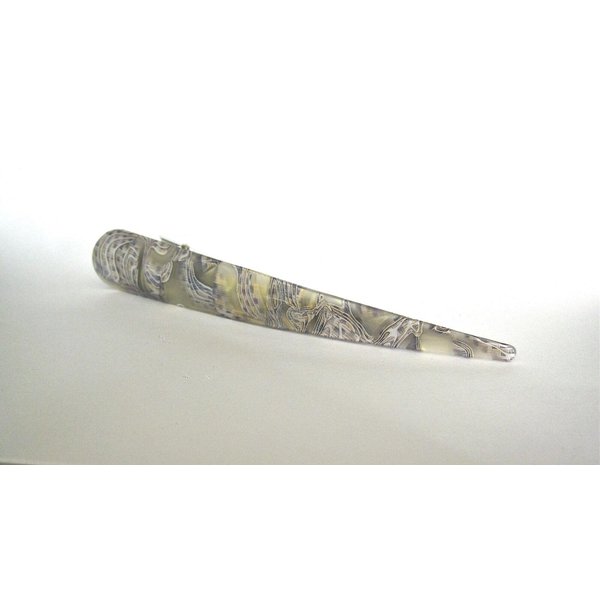 Gray white lilac yellow iridescent marbled acrylic metal alligator hair claw