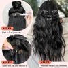 ALXNAN Clip in Hair Extensions for Women, Black Mix Blonde Long Wavy Hair Extensions Clip Ins 4PCS 16 Inch Synthetic Soft and Natural Thick Hair Pieces for Women