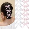 12 Pieces Hair Bow Clips for Women - Hair Ribbon for Women Hair Bow for Girls Mini Hair Clips Accessories Satin Bowknot Hair Clips by HAIMEIKANG