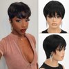 XC CLOUDS pixie cut wig human hair For Black Women Natural black wig human hair wigs human hair glueless wear and go 1b Color short pixie cut wigs human hair
