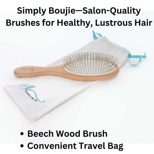 Luxury Detangling Hair Brush- Premium metal bristles for wet/dry use. Hair Extension and Wig safe-Safe for all Hair types- for Women, Men and Kids-gently massages the scalp for soft shiney hair.