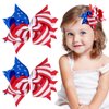 Whaline Jumbo 4th of July Bow Hair Clips 5.9inch American Flag Barrette Hair Bow Patriotic Stars and Stripes Hairgrips Baby Girls Women Hair Accessories for Independence Day Memorial Day, 2Pcs