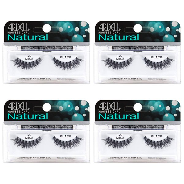 Ardell Natural Lashes False Eyelashes 120 Black (4 pack)
