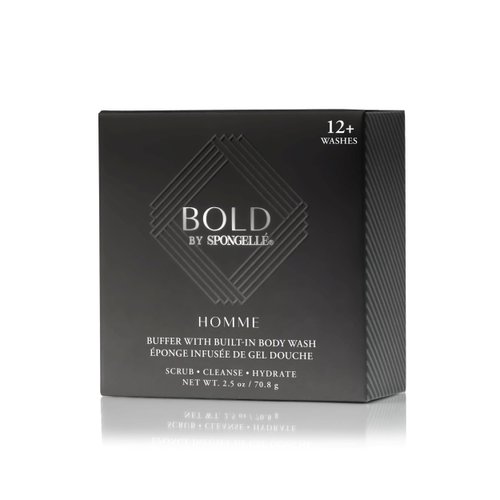 Spongelle Bold - Homme Buffer with Built-in Body Wash for Men 20+ Washes 3.5oz