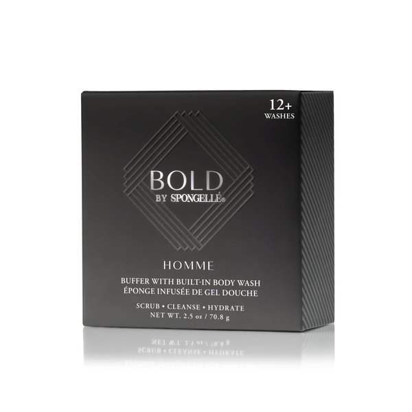 Spongelle Bold - Homme Buffer with Built-in Body Wash for Men 20+ Washes 3.5oz