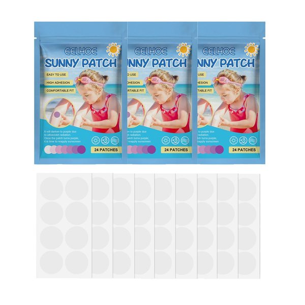 48Pcs UV Stickers for Sunscreen,Sun Cream Stickers to Reapply,Waterproof UV Detection Stickers,UV Detection Reminder UV Patch for Adults Waterproof Patches,Facial Sunscreens