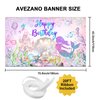 Avezano Mermaid Happy Birthday Backdrop Under The Sea Birthday Party Decorations Little Mermaid Bday Backdrop for Girls Birthday Mermaid Theme Birthday Party Decor 70.8 x 43.3 Inch