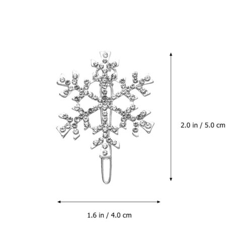 HLLMX 6 PCS Snowflake Hair Clips Snow Bobby Pins Rhinestone Xmas Hair Clips Alloy Snowflake Bobby Pins Crystal Rhinestone Winter Hair Barrettes Accessories for Christmas Wedding Party