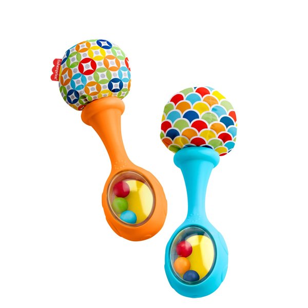 Fisher-Price Rattle 'n Rock Maracas, Blue/Orange, 2 Count