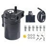 AOCISKA Aluminum Oil Catch Can,Baffled Oil Catch Can Kit,300ml Oil Reservoir Tank,Oil Separator Catch Can with Hose Kit,Universal Oil Catch Can Tank Polish Baffled Reservoir (Black1)