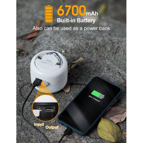 ZMNT LED Camping Lantern Rechargeable 1000LM, Up to 300H Running Time Camping Tent Light, 6700mAh Emergency Light for Hurricane, Power Outages, Home, Hiking, Water-Resistant