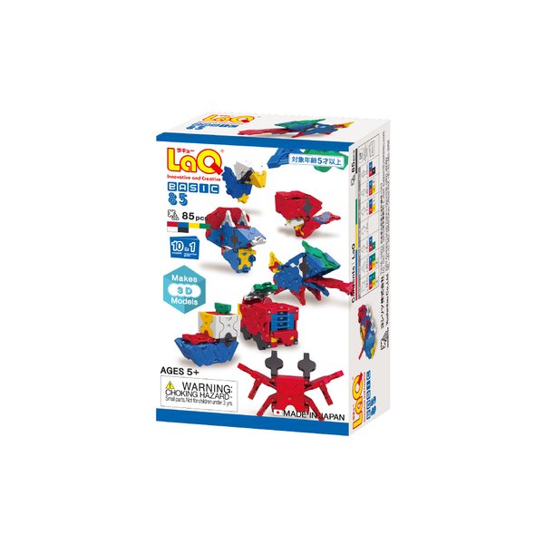 LaQ Basic 85 3D | 85 Pieces | Age 5+ | Creative, Educational Construction Toy Block | Made in Japan