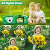Goopow Kids Camera Toys for 3-8 Year Old Girls Boys,Children Digital Video Camcorder Camera with Cartoon Soft Cover, Best Chritmas Birthday Festival Gift for Kids - 32G SD Card Included (Green-NJ)