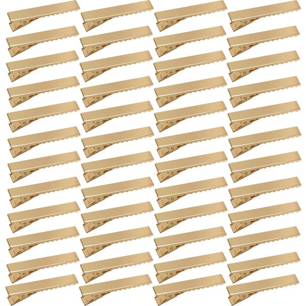 DeD 50 Pcs 4.5cm Gold Alligator Clips Metal Clips for DIY Hair Bows Accessories Alligator Clip(4.5CM-1.8inches)