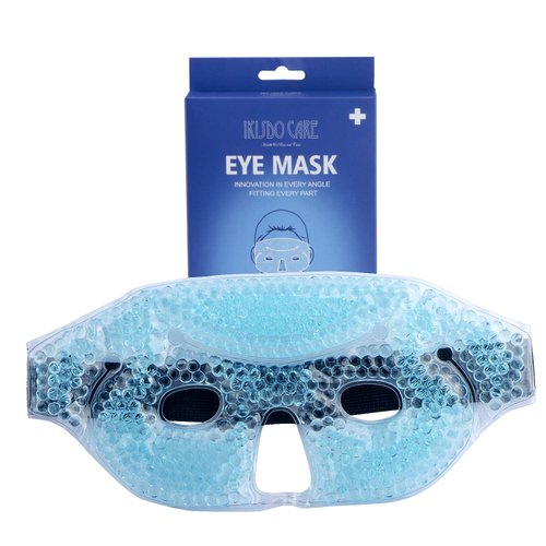 Cold Ice Face Mask Pack - Eye Cooling Gel Bead Mask for Puffy Eyes, Sinuses, Migraine Headache Relief, Dark Circles, Dry Eye - Adjustable, Reusable