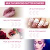 LOKFAR 4 Colors Glitter Lip Kit, Shiny Diamond and Metallic Lip Glitter Makeup Lipstick Lip Gloss Glitter Lipstick, Waterproof & Long Lasting Lip makeup Powder Set for Lips Nails Art(Set A Warm Color)