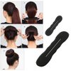 4 Pack Hair Bun Maker for Hair Donut Bun Maker, Sponge Bun Donut Hair Maker for Women With Hair Ties - Black
