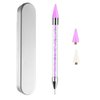 ZXUY Dual Ended Nail Rhinestones Picker Dotting Tools with 2 Extra Wax Head Nail Art Design Dotting Pen,DIY Nail Art Decoration Wax Tip Pencil for Gems Crystals Studs Beads (Purple)