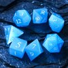 UDIXI Gemstone DND Dice Set 7PCS Stone D&D Polyhedral Dice for Dungeons and Dragons MTG Table Games (Blue Cat's Eye)