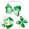 ZCYYYS St. Patrick's Day Headband for Baby Girls Green Shamrock Clover Bow Headbands TSFG10 (Green W)