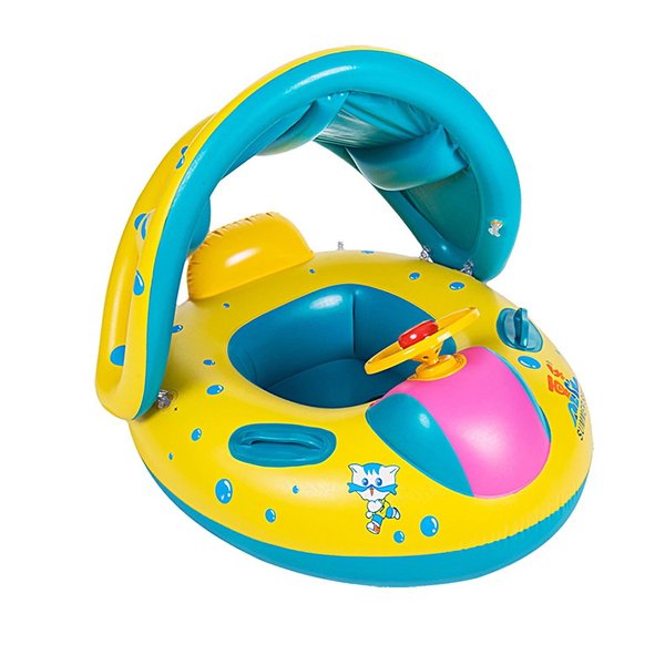 Jellydog Toy Baby Swimming Float, Baby Pool Float with Canopy, Inflatable Infant Pool Swimming Boat with Sunshade, Babies Swimming Float, Baby Pool Toy