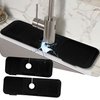 BULLMIND 7° Slope Kitchen Sink Splash Guard Behind Faucet | Sink Faucet Mat Splash Guard | Versatile Kitchen Faucet Splash Guard Accessory | Kitchen Splash Guard For Sink (17.7 x 5.5 inch, Black)