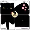 SNOWOLF Black Cat Plush Toy Soft Long Cat Pillow Plushies Doll Stuffed Animal Plush Body Pillow Black Sesame Meowchi Sofa Throw Pillow Decoration Gift for Kids Girl, 70cm/27.5inch
