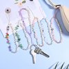 DLYFNVEV Pink Phone Charm Evil Eye Pearl Beaded Phone Charms Strap Rose Quartz Healing Crystal Cell Phone Accessories Charm Phone Chain Keychain Wrist Lanyard Strap Wristlet…