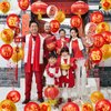 80 PCS Chinese New Year Balloons Spring Festival Latex Balloon Chinese Gold Fu Lantern Fortune Balloons Chinese New Year Party Decoration for Spring Festival Year of the Snake Party Supplies