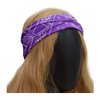SAE99 Paisley Print Headband, Head Wrap, Soft Stretchy Headband, Sport Yoga Headband, Fits All (Purple)
