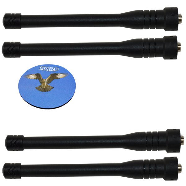 HQRP 4-Pack UHF High Gain Antenna Compatible with Kenwood TK-360 / TK-370 / TK-370G / TK-372 / TK-372G / TK-373 / TK-380 / TK-390 / TK-2302 + HQRP Coaster