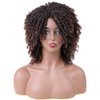 LEEMASING Black Women Men Short Dreadlock Wig Synthetic Wigs Afro Curly Wig For Halloween Costume Party Dating (Coffee)