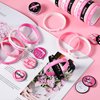 60 Pieces Breast Cancer Awareness Party Supplies, Breast Cancer Wristbands Pink Ribbon Bracelets And Plastic Button Badges For Strength Hope Faith Courage Survivor Party Supplies