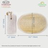 Coimoon Set (Made in Europe)- Exfoliating Organic Loofah Face Pads and Shower Sponge with Natural Pumice Stone, Loofa, Puff Sponge Scrubber Body for Men and Women (2 Piece Set, Natural)