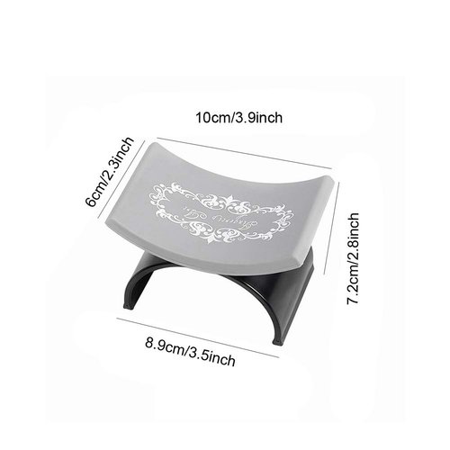 NINEFOX Hand Pillow Rest Holder Portable Equipment Manicurist U-Shaped Pad Home Salon Tool Nail Art Professional Detachable Arm Cushion Accessories Silicone(Black)