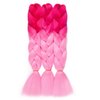 MAYSA Hot Pink Ombre Braiding Hair Extensions, 24inch Pink Braiding Hair Pre stretched, 3Packs Synthetic Jumbo Braiding Hair For Women and Girls #Hot pink-pink