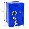 Kid Safe Piggy Bank, Metal Safe with Key, Money Saving Box for Children, Boys Girls Best Gift (Blue- Rectangular)
